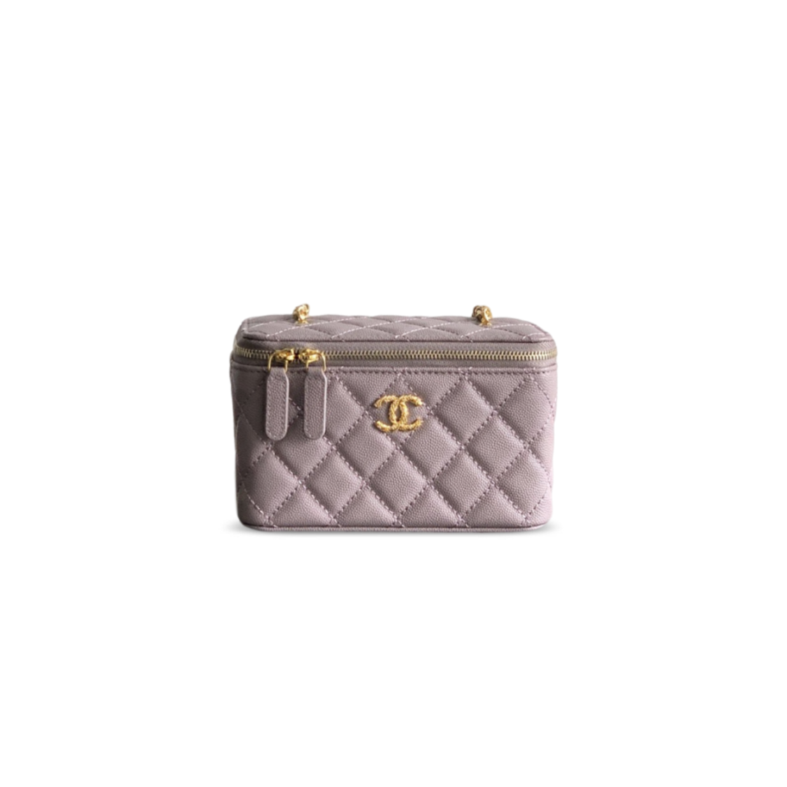 ch**el vanity case grained calfskin D1am0nd (17*9.5*8cm)